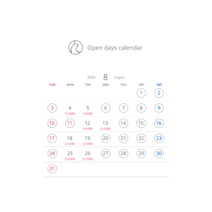 8月のスケジュール
