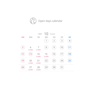 10月のスケジュール