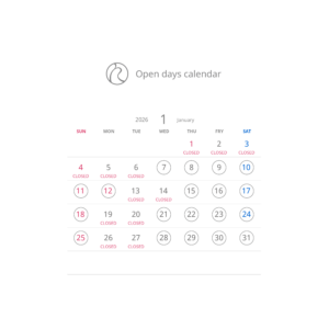 2026年1月のスケジュール